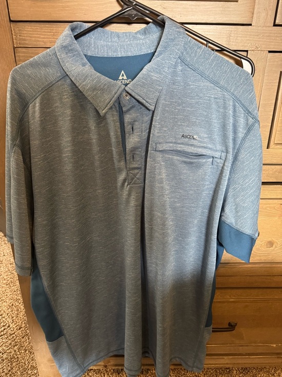 Ascend Other - Men's Ascend Blue Heather Polo Shirt size 2XL